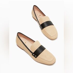 Kate Spade Women's Neutral Loafers Size 9B Raffia‎ Straw Flats